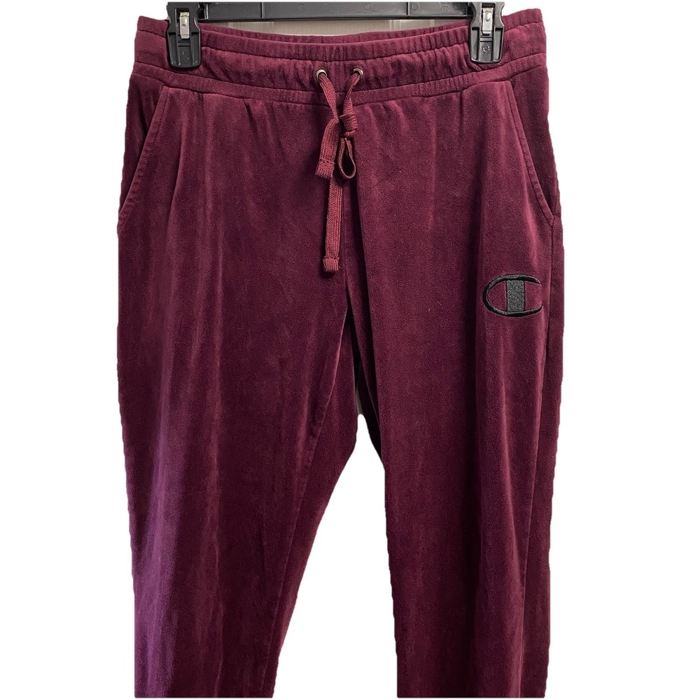 Champion Women's Velvet Jogger Sweatpants Maroon Sz. S
